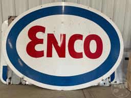 ENCO STATION SIGN, ENAMEL, DOUBLE SIDED, 7’...... X 5’......