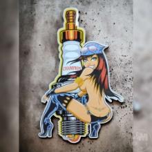 CHAMPION SPARK PLUG PIN-UP GIRL SIGN