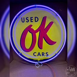 OK USED CARS SINGLE BAND NEON SIGN