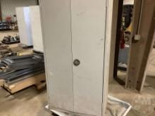 2 DOOR CABINET WITH, STARTERS, MISC PARTS