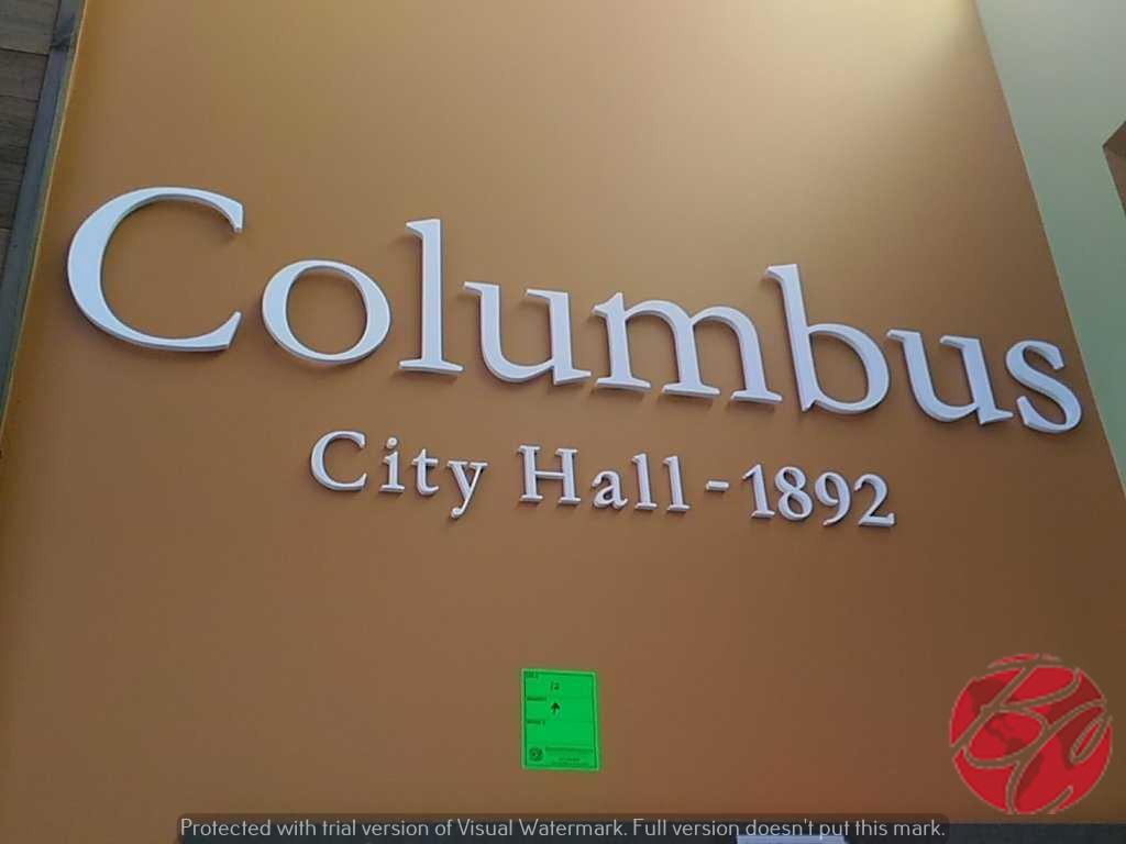 Columbus City Hall -1892 Wall Sign