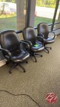 HON Executive Black Leather Padded Portable Chairs