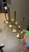 Complete New Set of Stanchions includes New Green Velvet Ropes