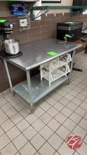 Stainless Steel Table W/ Galvanized Bottom 48"
