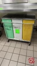 Poly 3-Compartment Ingredient Bins W/ Cart