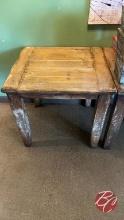 Custom Handcrafted C.1880 Wood Pub Table 36"