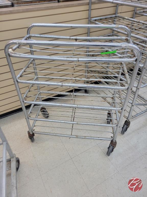 Chrome Wire Multi-Deck Stock Cart W/ Casters