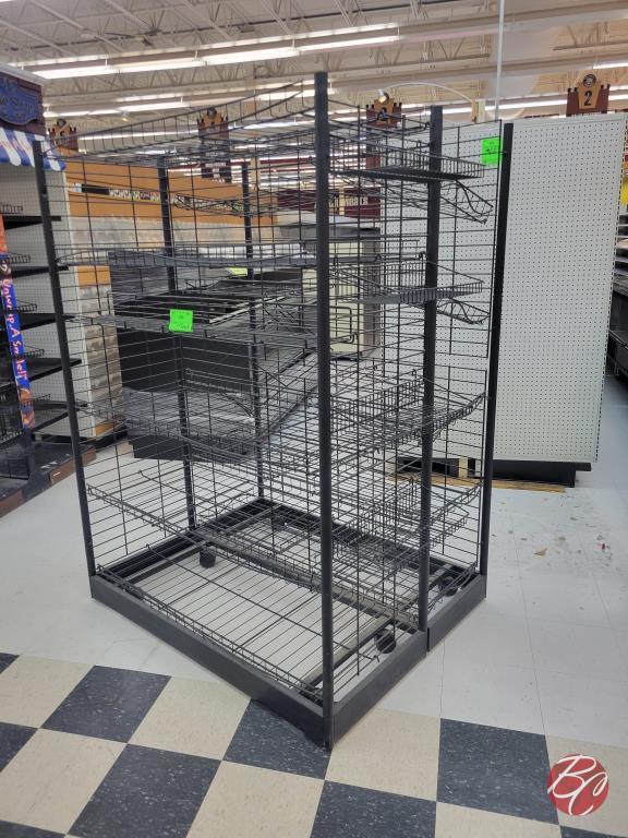 Metal Black Wire Merchandiser Rack W/ Casters