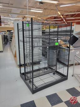 Metal Black Wire Merchandiser Rack W/ Casters