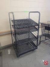 Metal Black Slotted Bread Rack W/ Casters