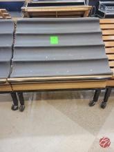 CMS Wood Produce Adjustable Slant Table W/ Casters