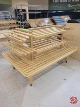 Wood 4-Sided Adjustable Merchandiser Rack W/