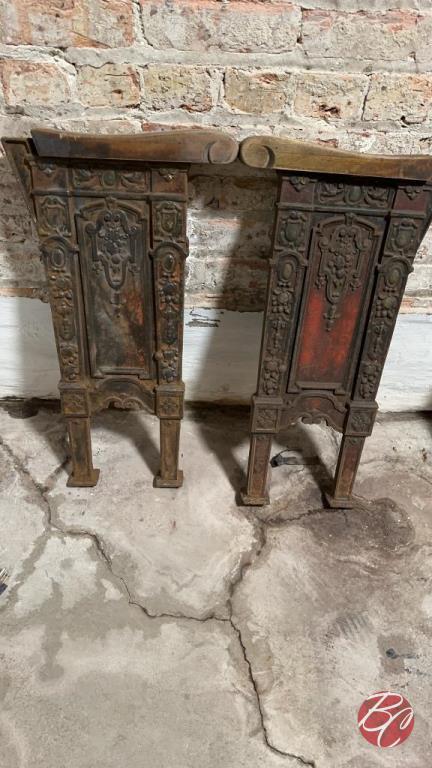 1925 Cast Iron Isle Seat Sanchens (Per Pair)