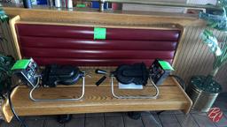 Floor Mounted Wood Leather Benches 48"