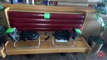 Floor Mounted Wood Leather Benches 48"