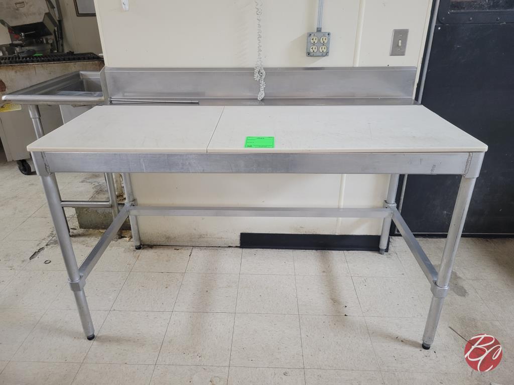 Stainless Poly Top Cutting Table W/ Backsplash 60"