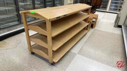 Wood Double-Sided Multi-Deck Produce Table W/