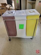 (3) Poly Ingredient Bins W/ Cart