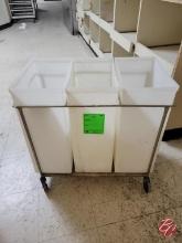 (3) Poly Ingredient Bins W/ Cart