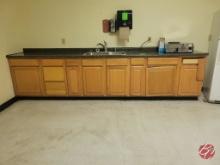 Wood Counter W/ Drop In Sink & Under Storage 144"