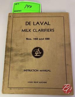DeLaval Model 166 & 188, Original Clarifier Manual