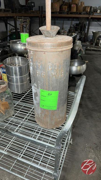 C.W. Reedsburg Hand Butter Churn with Wood Handle