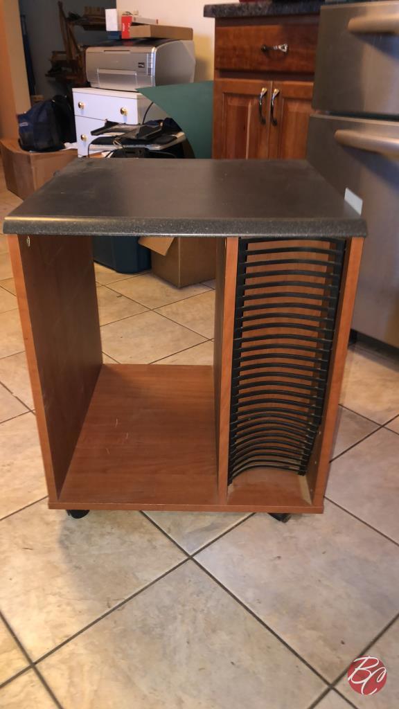 Rectangle Side End Table With CD Storage