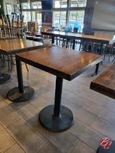 Wood Square High Top Table W/ Heavy Duty Base 32"