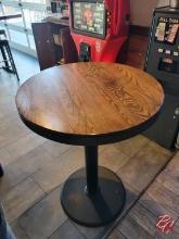 Wood Round High Top Table W/ Heavy Duty Base 32"