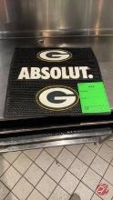 Absolut Vodka Green Bay Packer Bar Mat 15"x15"