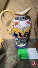 NEW Majolica Large Pitcher
