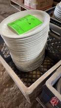 Storage Crates W/ Assorted Lot Of Plates