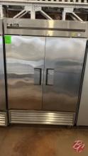 True T-49 Stainless 2-Door Cooler W/ Casters