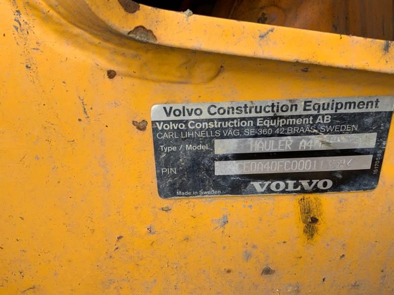 2012 VOLVO A40F ARTIC DUMP TRUCK