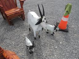 METAL GOAT FAMILY YARD DECOR