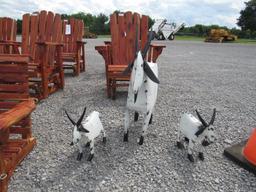 METAL GOAT FAMILY YARD DECOR