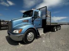 2012 KENWORTH T370 TRI-AXLE FLATBED TRUCK