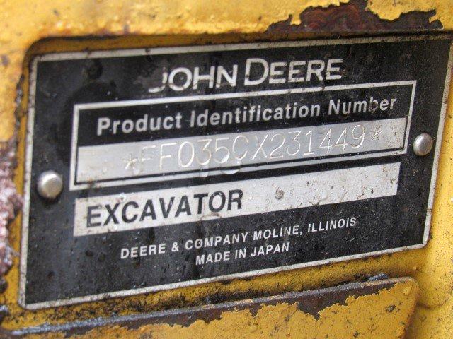 John Deere 35C ZTS Mini-Excavator, S/N: FFO35CX231449, 5,489 Hours Showing,