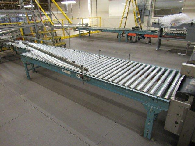 Approx. 100' of Roller Conveyor System w/Belt Decline Section (24" W w/36"