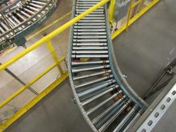 Approx. 100' of Roller Conveyor System w/Belt Decline Section (24" W w/36"