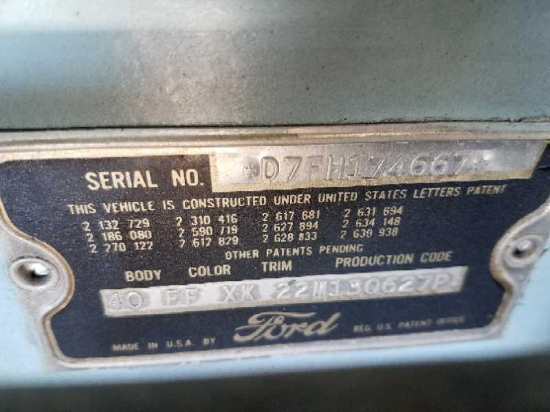 1957 Ford Thunderbird, VIN: XXXXXXXD7FH174667, 38,865 Miles Showing.