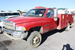 2001 Dodge Ram 3500 Service Truck (Starts & Moves-No Reverse)