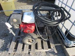 2 Pcs:  (1) Simpson Contractor 3000 Gas-Powered Pressure Washer on Cart; (1) 250-Gal. IBC Container