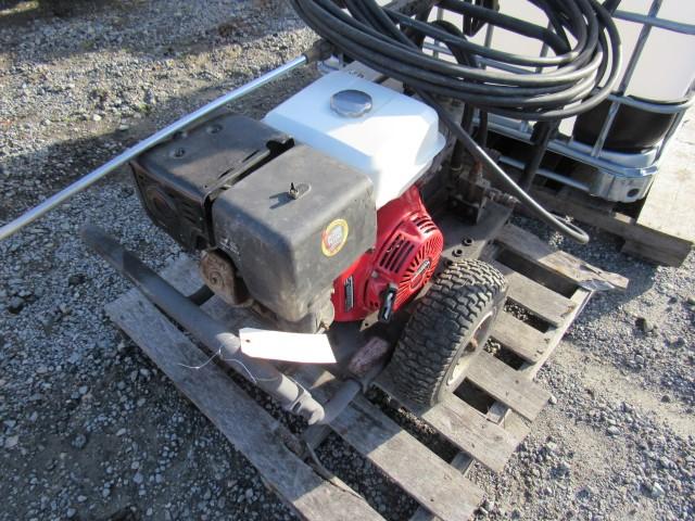 2 Pcs:  (1) Simpson Contractor 3000 Gas-Powered Pressure Washer on Cart; (1) 250-Gal. IBC Container