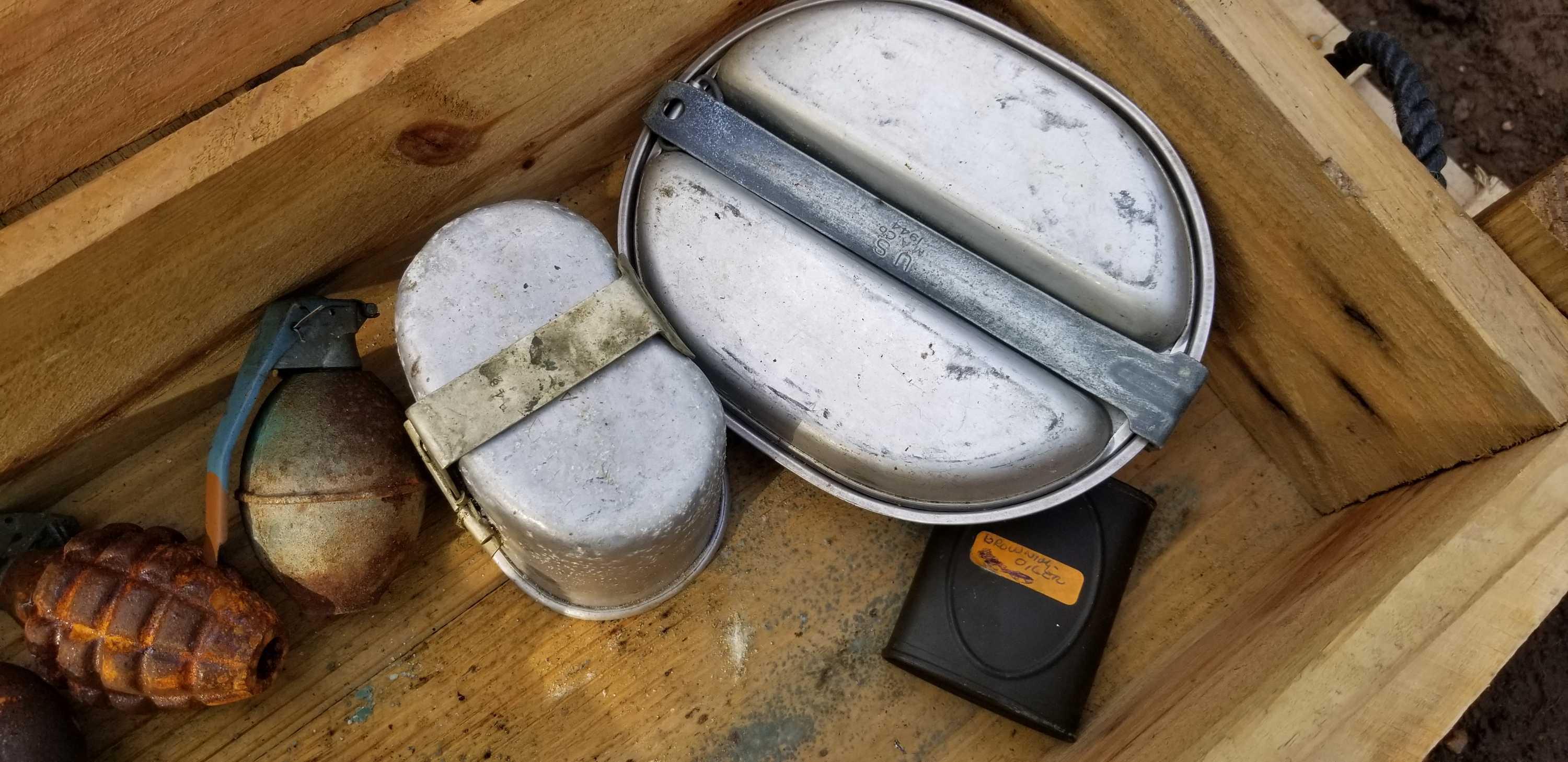 Double Eagle Metal Detector;Ammunition Box; Mess Kit.