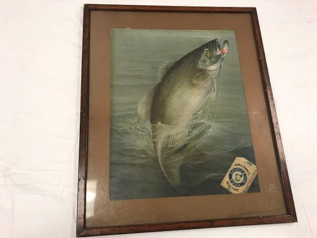 Bass Fish Picture with Arm & Hammer, Church & Co's Soda Box