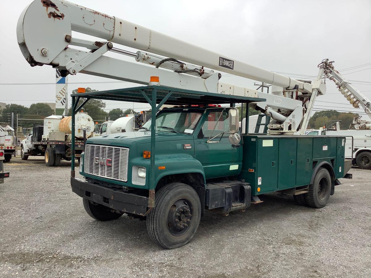 1999 GMC C7500 S/A BUCKET TRUCK