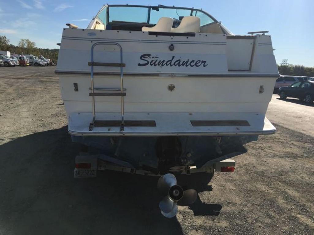 1985 SEARAY CABIN CRUISER BOAT WITH TRAILER