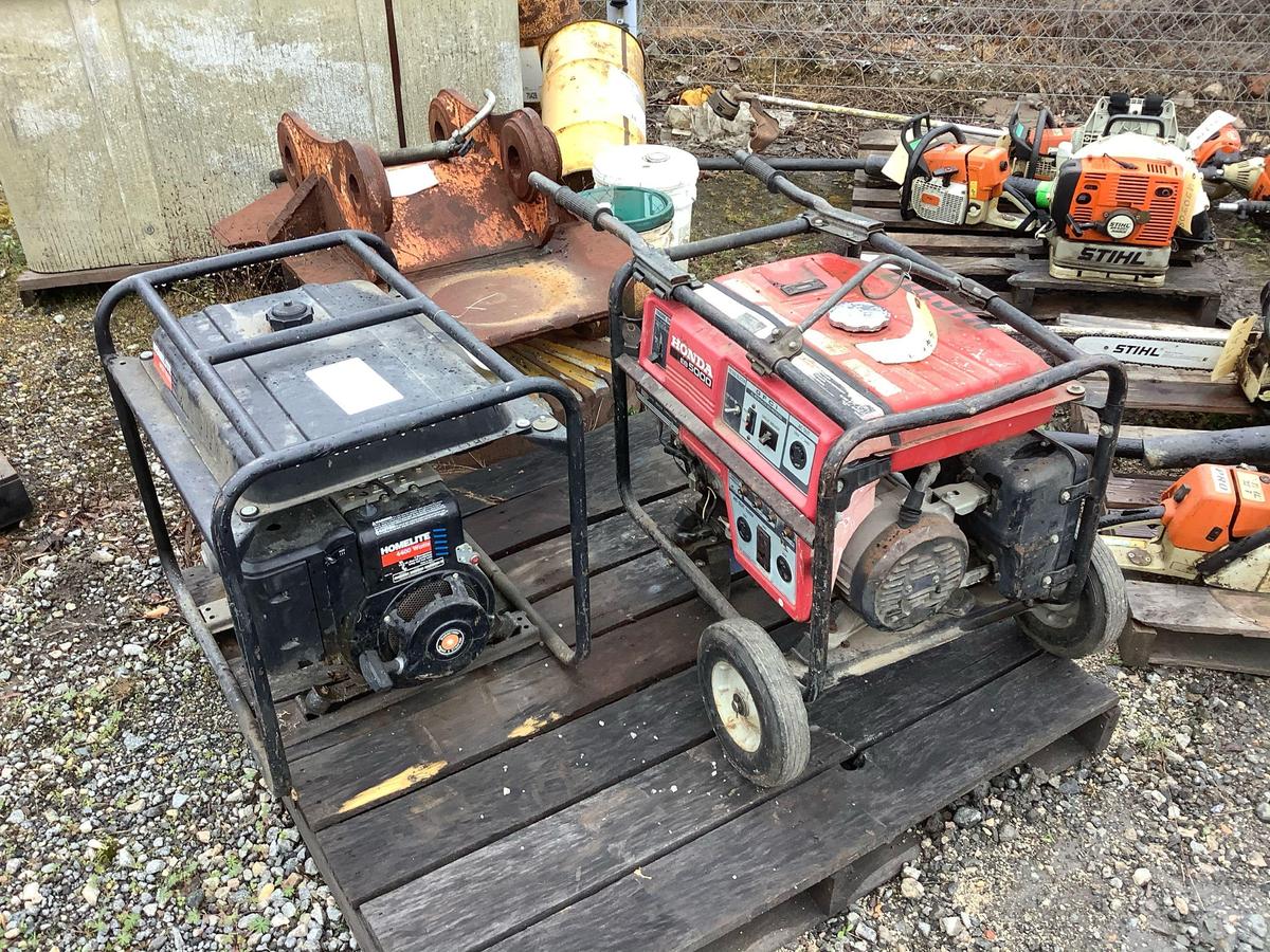 (2) HONDA EB 5000 GASOLINE GENERATOR (VDOT UNIT N16198) , HOMELITE 4400 WATT GENERATOR