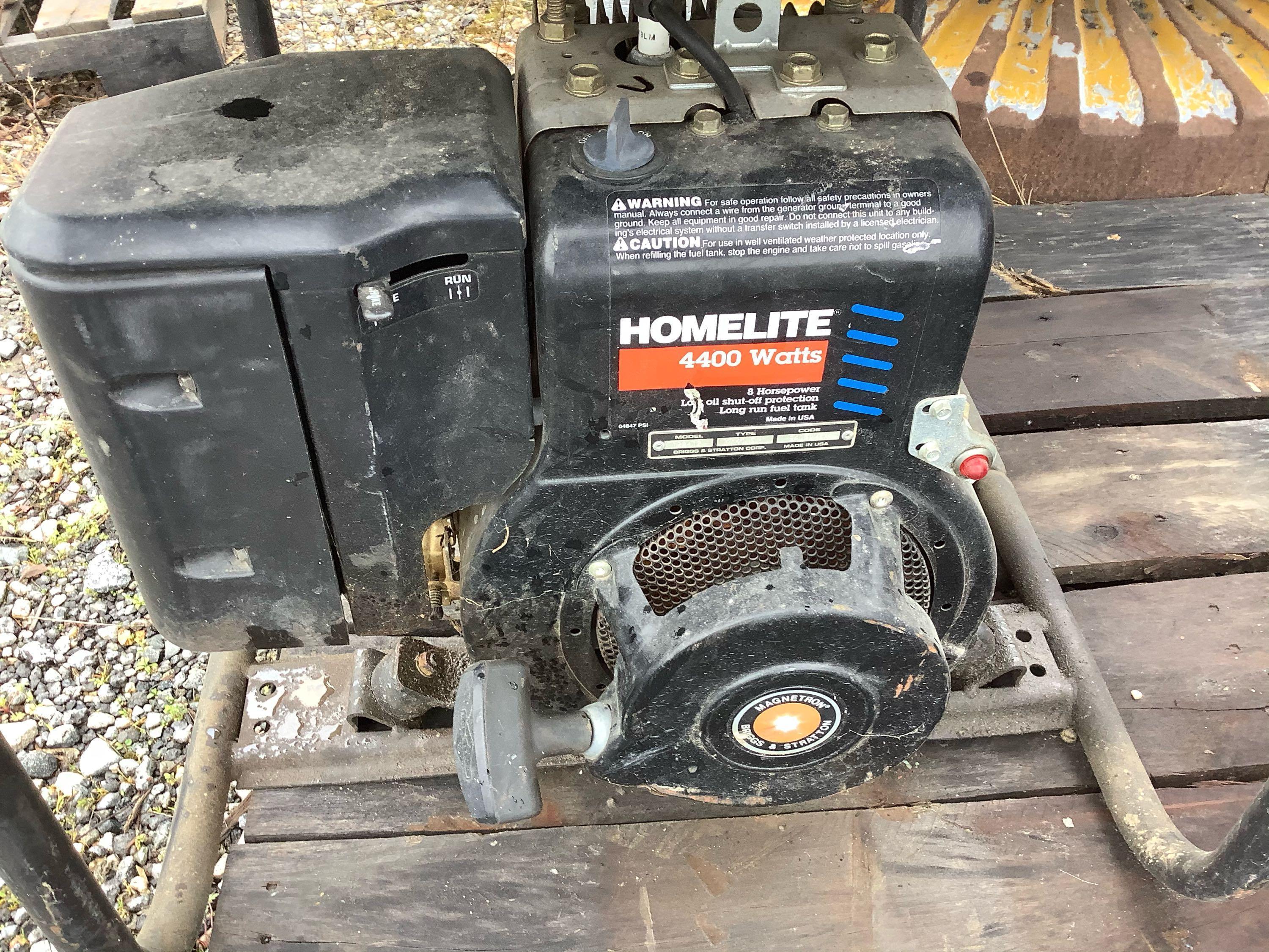 (2) HONDA EB 5000 GASOLINE GENERATOR (VDOT UNIT N16198) , HOMELITE 4400 WATT GENERATOR